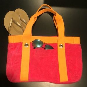 Old Navy Pink and Orange Beach Bag Towel Material